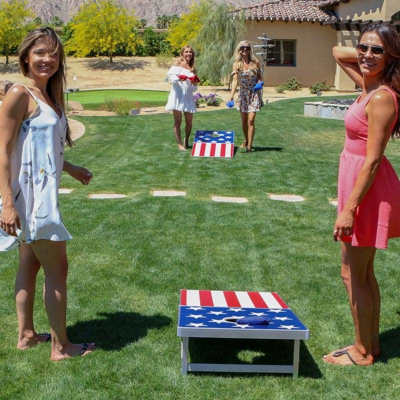 GoSports Cornhole PRO American Flag Bean Bag Toss Game Set - American Flag - 4' x 2'