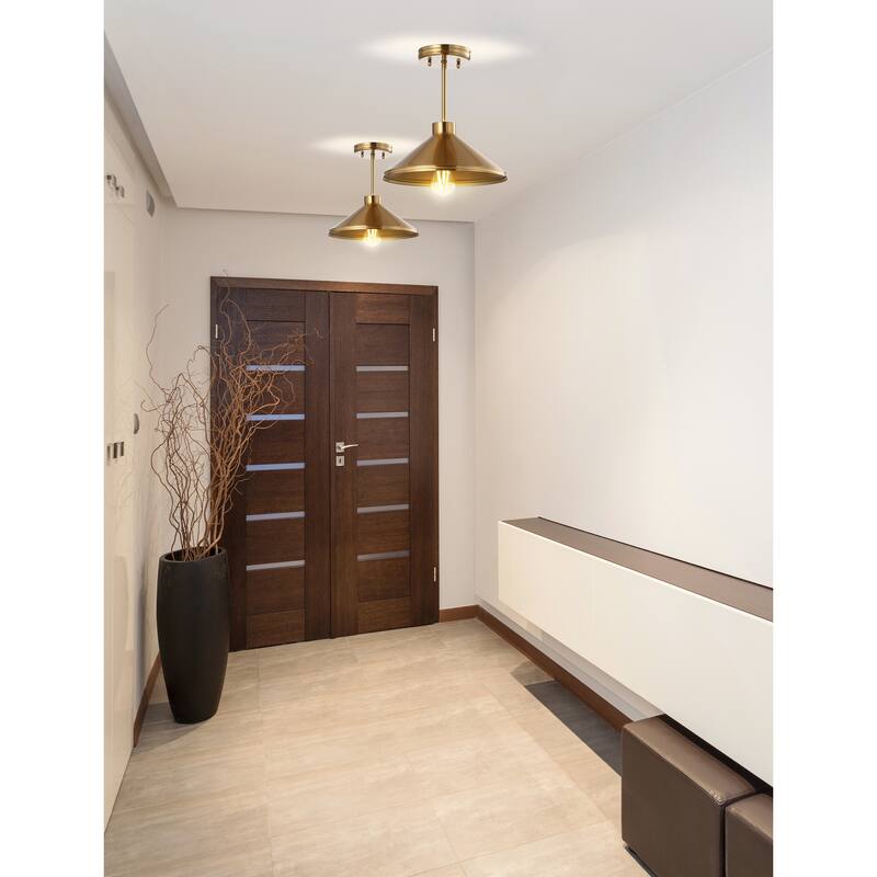 Farmhouse Iron Modern Farmhouse LED Semi Flush Mount, by JONATHAN Y