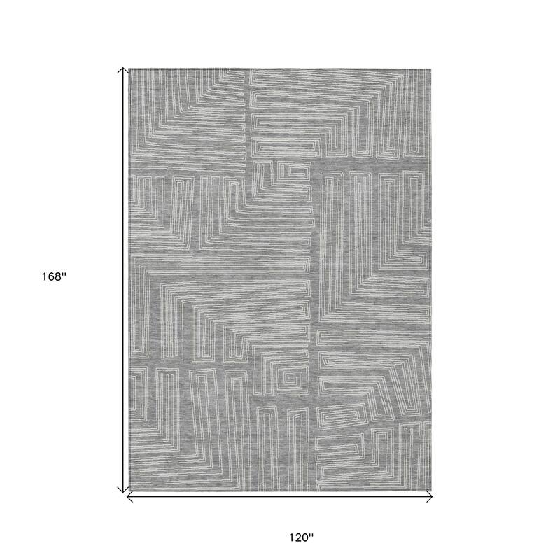 HomeRoots Geometric Transitional Rectangle Outdoor Rug