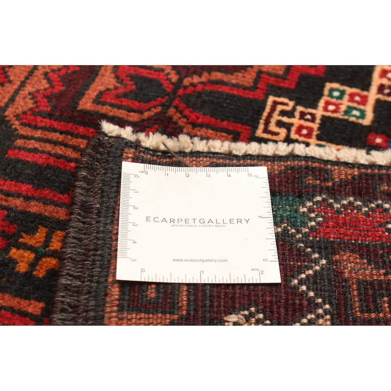 ECARPETGALLERY Hand-knotted Teimani Burgundy Wool Rug - 3'7 x 7'0