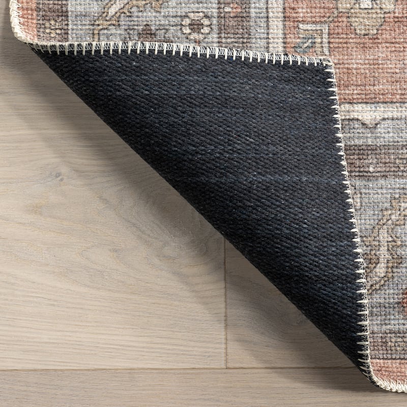 Nuloom Green Haven Collection Daleyza Recycled Cotton Machine Washable Area Rug