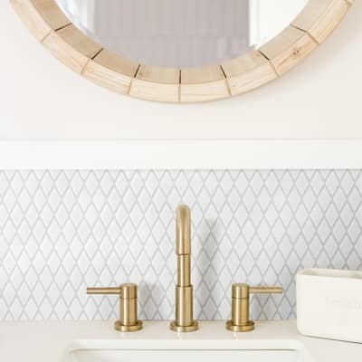 Merola Tile Expressions Beveled Diamond White 11-5/8" x 12" Glass Floor and Wall Tile
