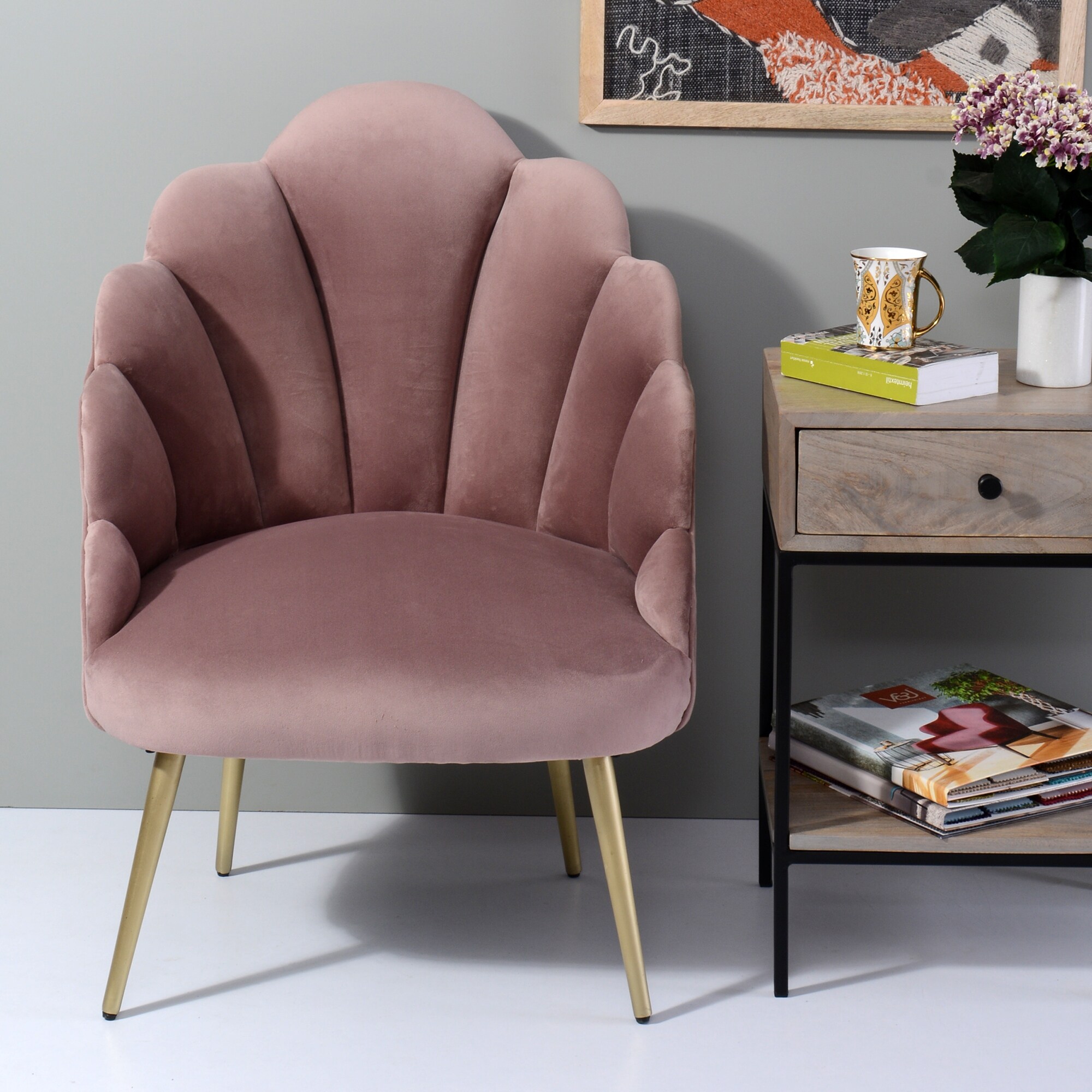Blush slipper chair deals
