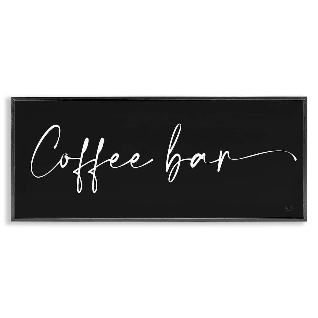Stupell Coffee Bar Classy Script Text Black Background Sign Framed Wall Art, Design by Lux + Me Designs