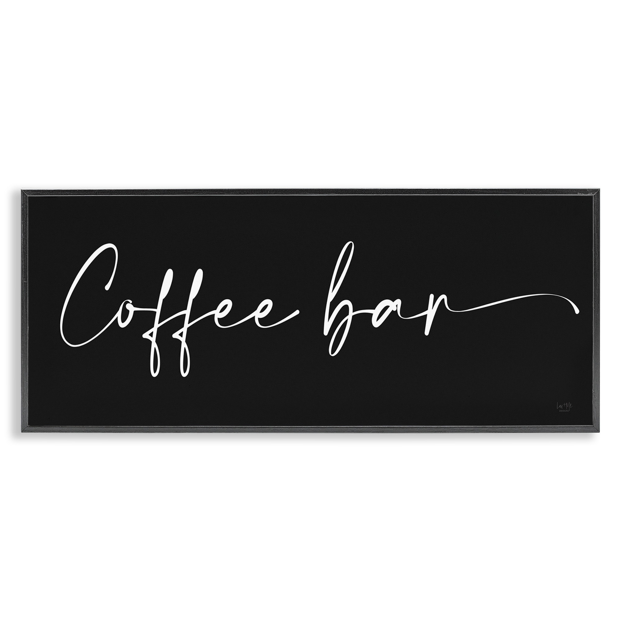 Stupell Coffee Bar Classy Script Text Black Background Sign Framed Wall Art, Design by Lux + Me Designs