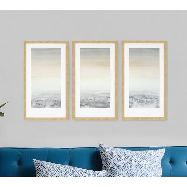 Set Of Three Sable Island Gold Framed Print Wall Art - Bed Bath ...