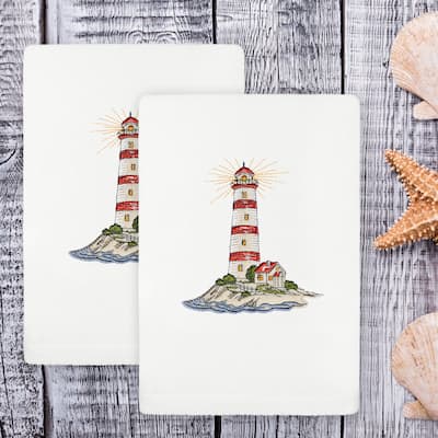 Authentic Hotel and Spa Summer Lighthouse Hand Towels (Set of 2)