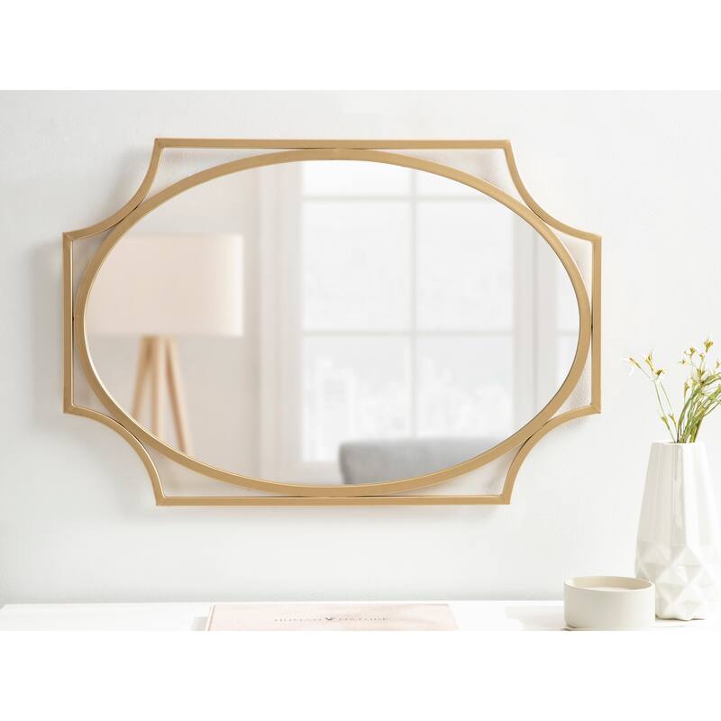 Kate and Laurel Rateau Scalloped Wall Mirror