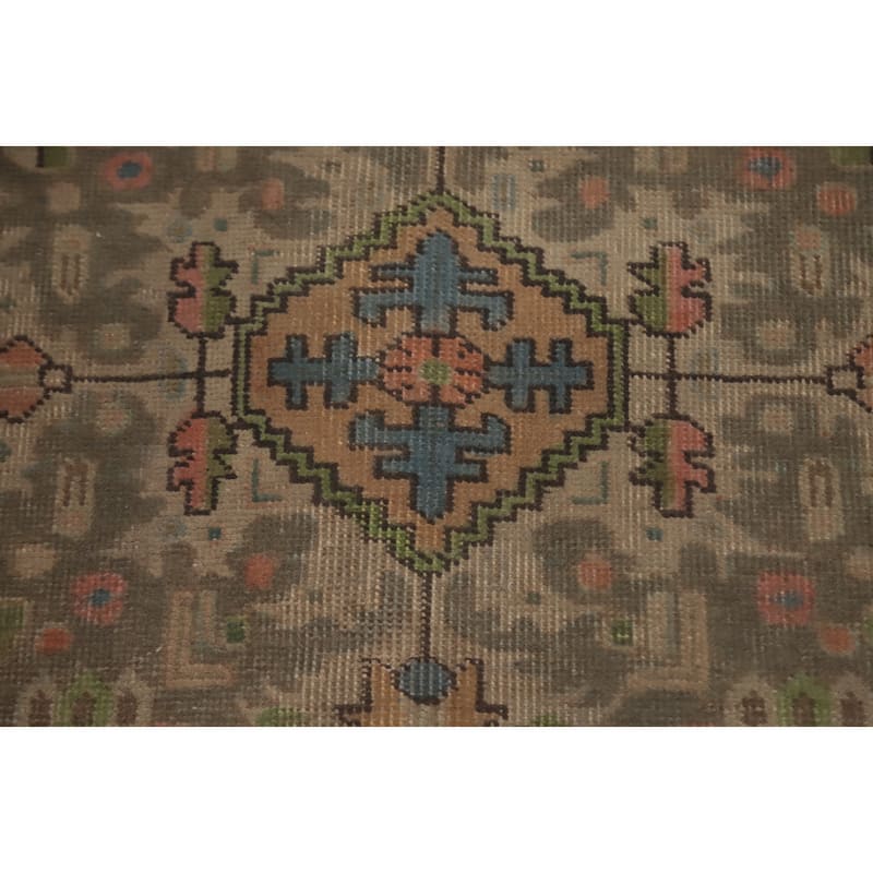 Hand Knotted Oriental 100% Wool Carpet Traditional Floral Oranges & Rust Tabriz Area Rug - 12' 6'' X 9' 1''