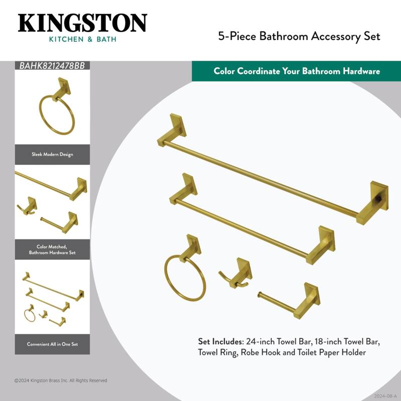 Continental 5-Piece Bathroom Hardware Set