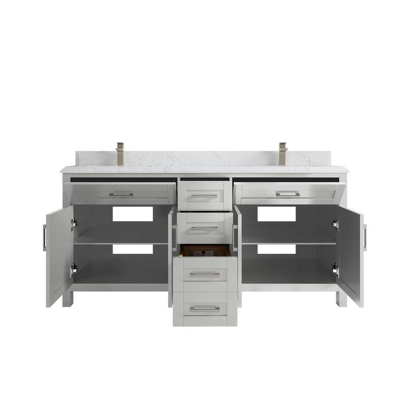 Willow Collections 72 in. W x 22 in. D Double Sink Bathroom Vanity with Countertop