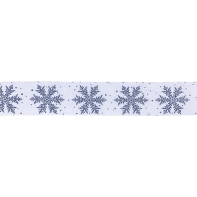 Glittered Snowflake Ribbon (Set of 2)