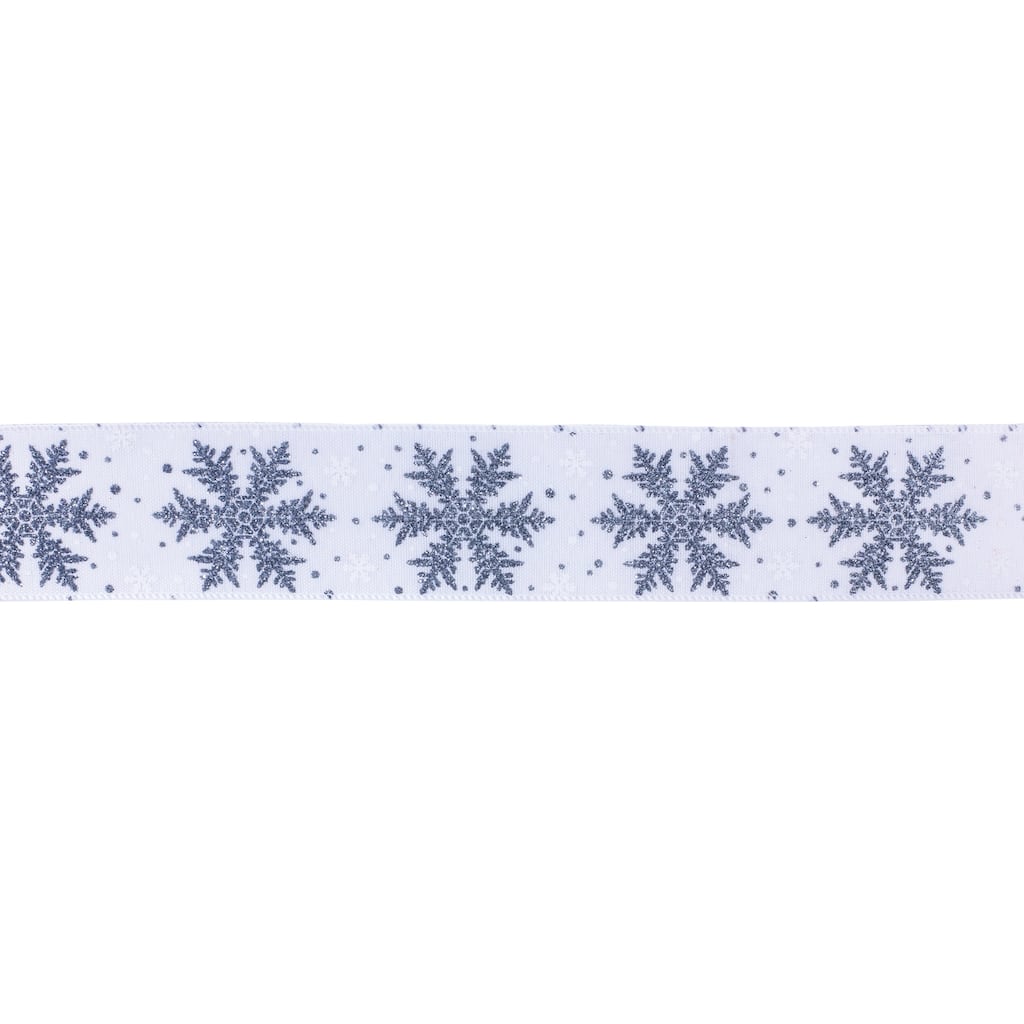Glittered Snowflake Ribbon (Set of 2)