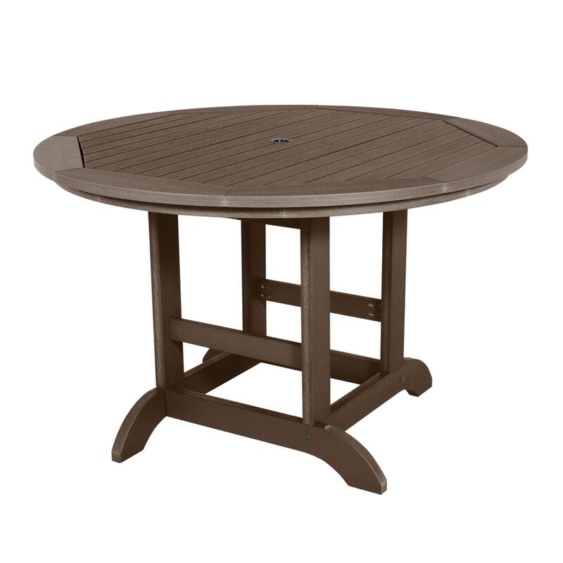 HIGHWOOD 48" Round Dining Height Outdoor Table - Weathered Acorn