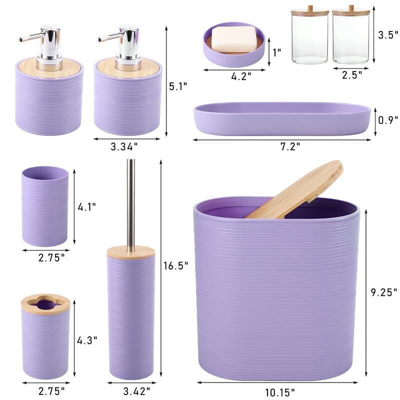Bathroom Accessories Set with Trash Can - 1 x 1 x 1