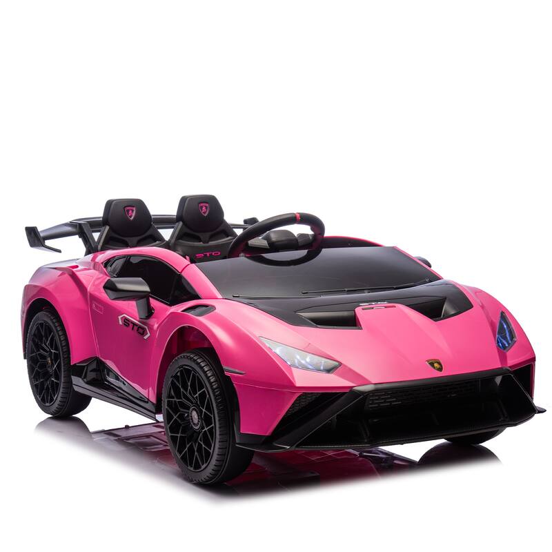 Lamborghini Huracan Sto 24V Kids Electric Ride-On Drift Car:Speeds 1.86-5.59 MPH,Ages 3-8, Foam Front Wheels,Drift Feature
