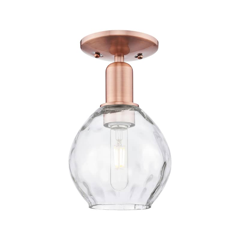 Innovations Lighting 716-1C-10-6 Waverly Semi-Flush Waverly 6" Wide - Antique Copper / Clear