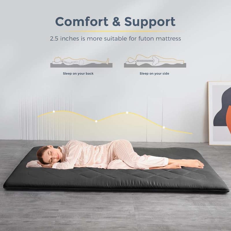 2.5 Inch Mattress Futon Roll Up Mattress,Camping Sleeping Pad