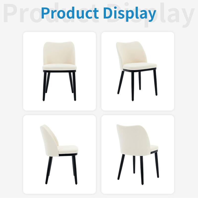 Upholstered Fabric Dining Room Side Chairs, Chair for Dining Room with Padded Seat and Wood Legs