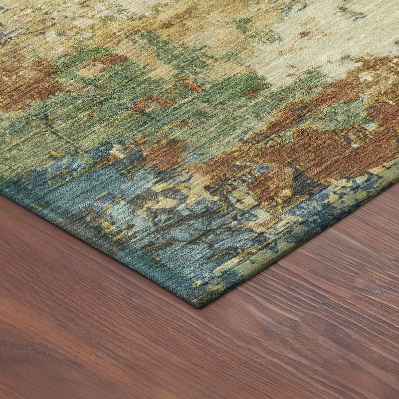 Machine Washable Indoor/ Outdoor Casual Contemporary Chantille Rug