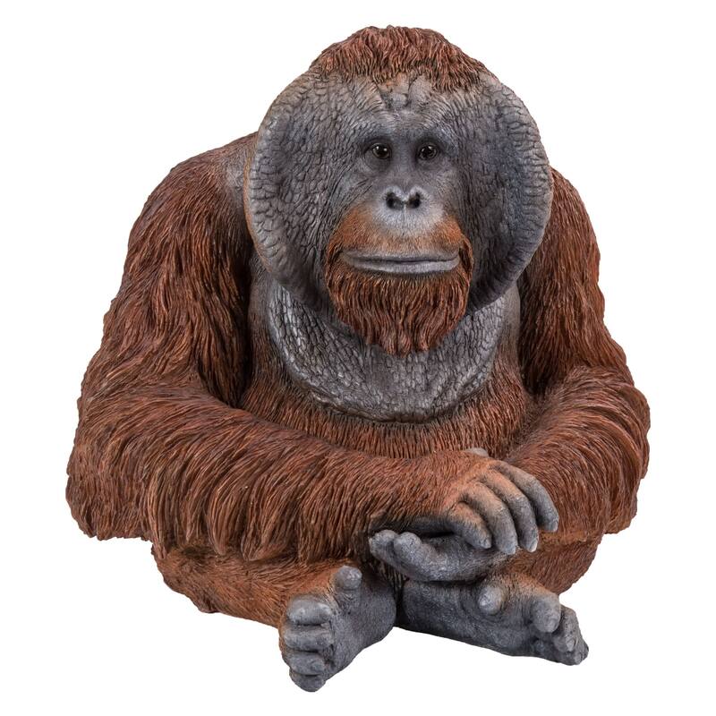 13" Orangutan Sitting Outdoor Garden Statue