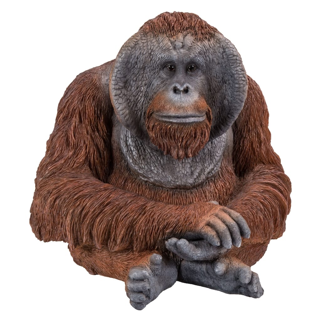 13" Orangutan Sitting Outdoor Garden Statue