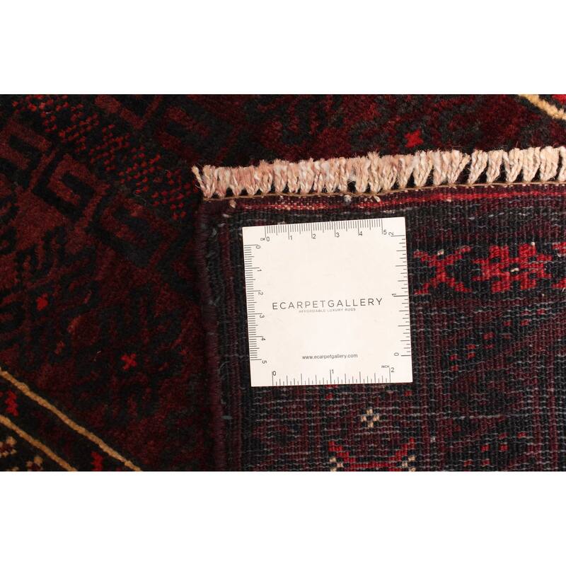 ECARPETGALLERY Hand-knotted Teimani Dark Burgundy Wool Rug - 2'5 x 3'11
