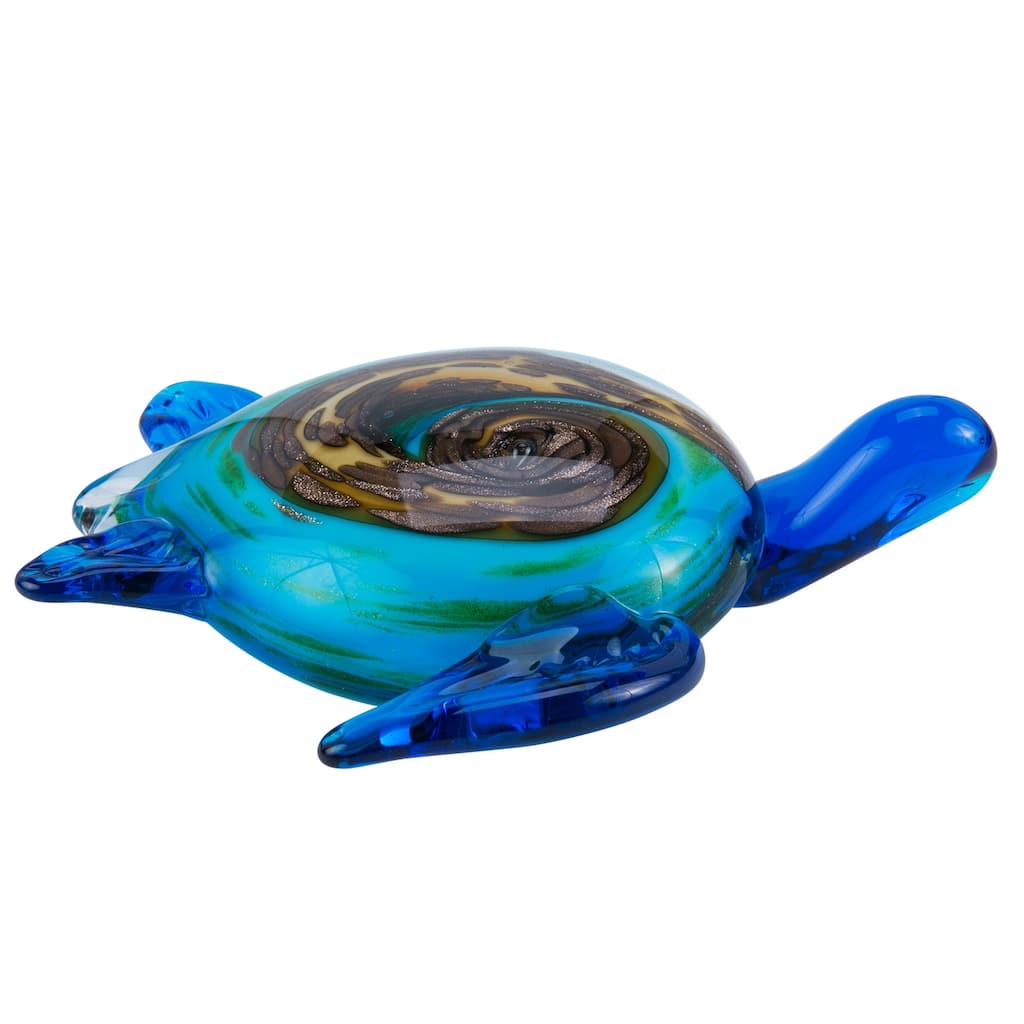 Color Swirl Turtle Glass Art Decor