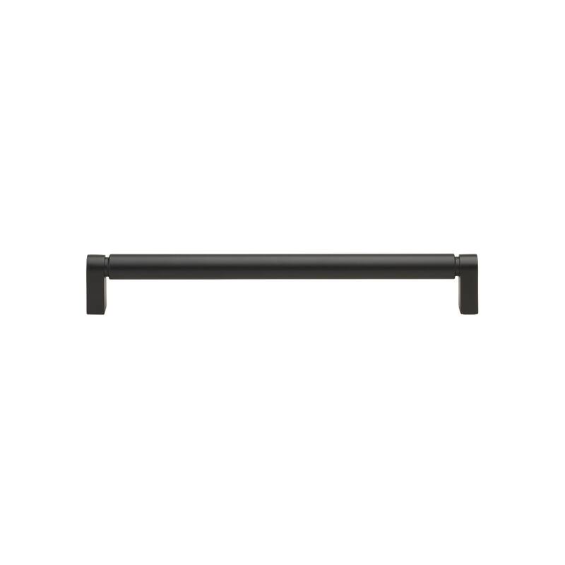 GlideRite 8-3/4 Inch 224mm Center to Center Solid Smooth Cabinet Bar Pull - 4787-224 - Pack of 5 - Matte Black