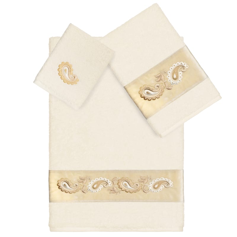 Authentic Hotel and Spa Turkish Cotton Mackenzie 3PC Towel Set - Cream