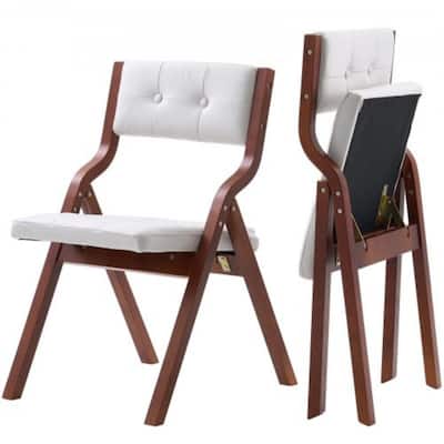 Foldable Wooden Chair with Padded Cushion, Portable Design