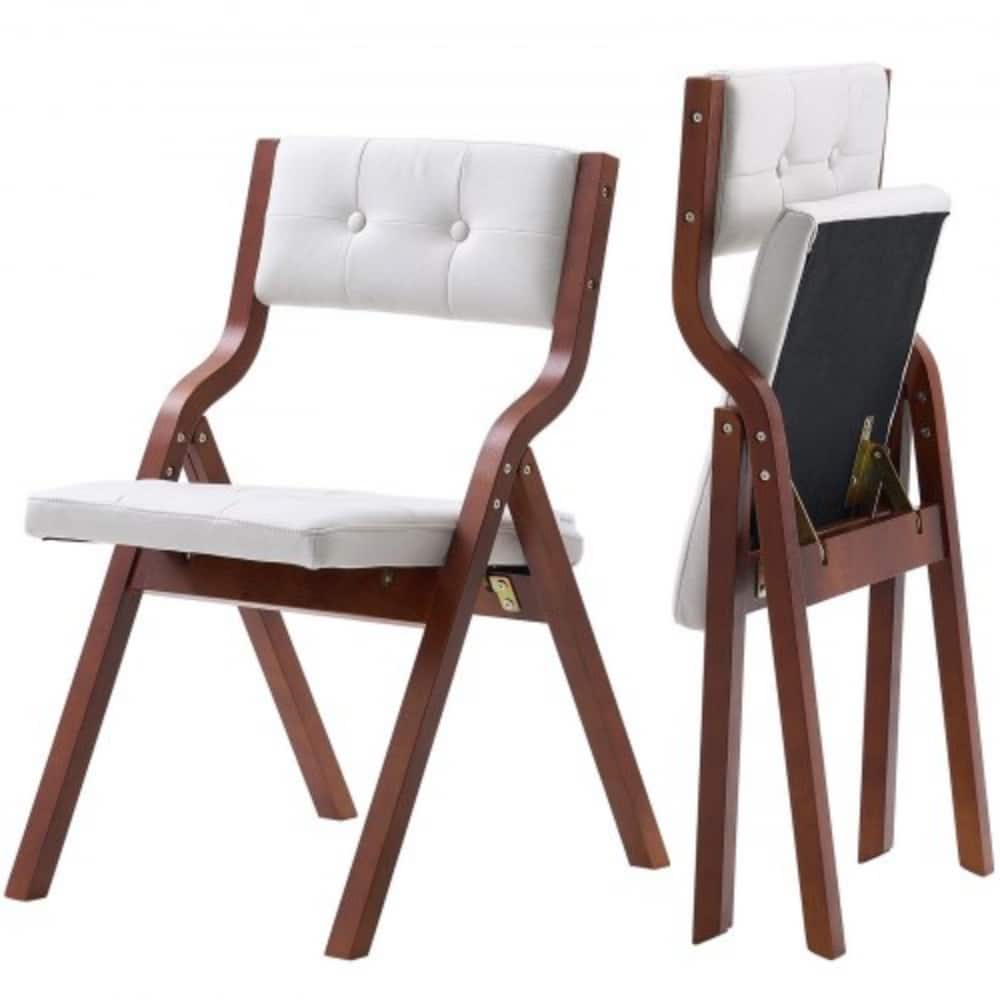 Foldable Wooden Chair with Padded Cushion, Portable Design