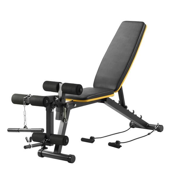 slide 2 of 16, Ainfox Multi-Purpose Adjustable Weight Bench Yellow
