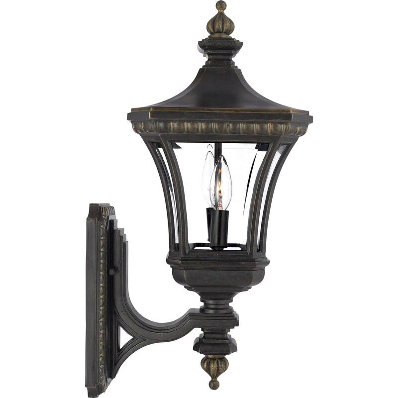 Roseto Custer 2 Light 21" Tall Outdoor Wall Sconce with Clear Glass