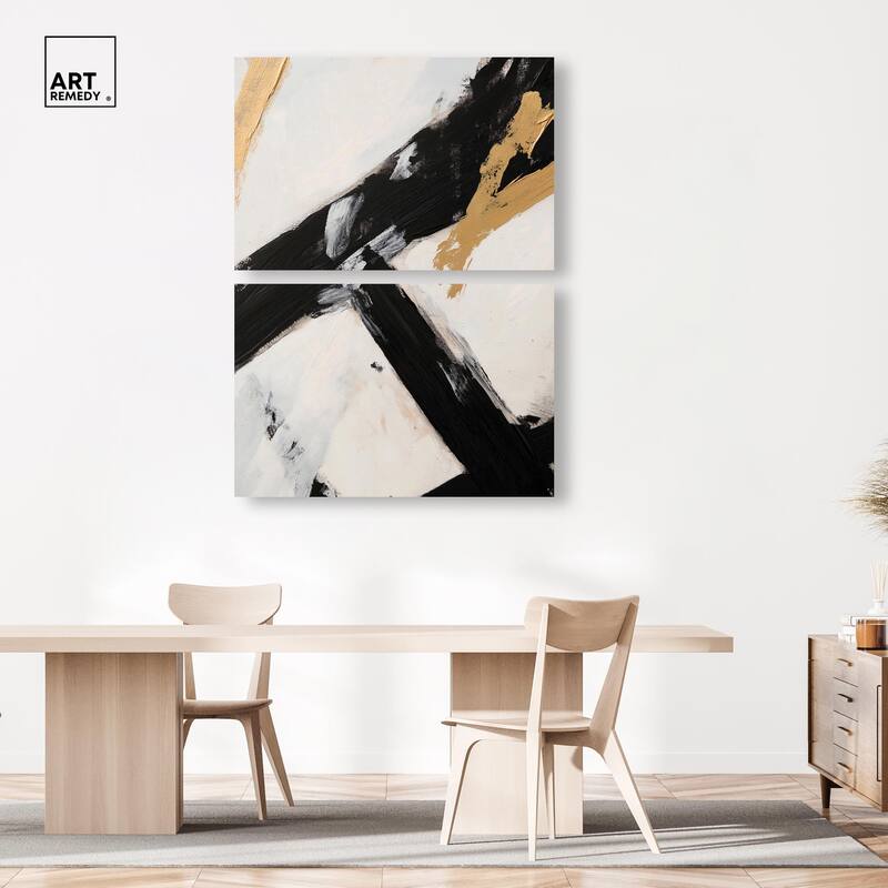 Weight of Black I Canvas Set of 2 by Art Remedy, Gallery Wrapped