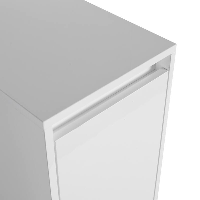 12" Freestanding Bathroom Storage Cabinets, Soft Close Doors, Floor Mounting Design