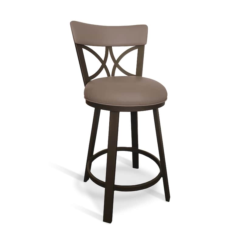 Tempo Furniture Bradley Swivel 26" Counterstool/30" Barstool by Furnish Theory - Counter Height - Sun Bronze & Coffee