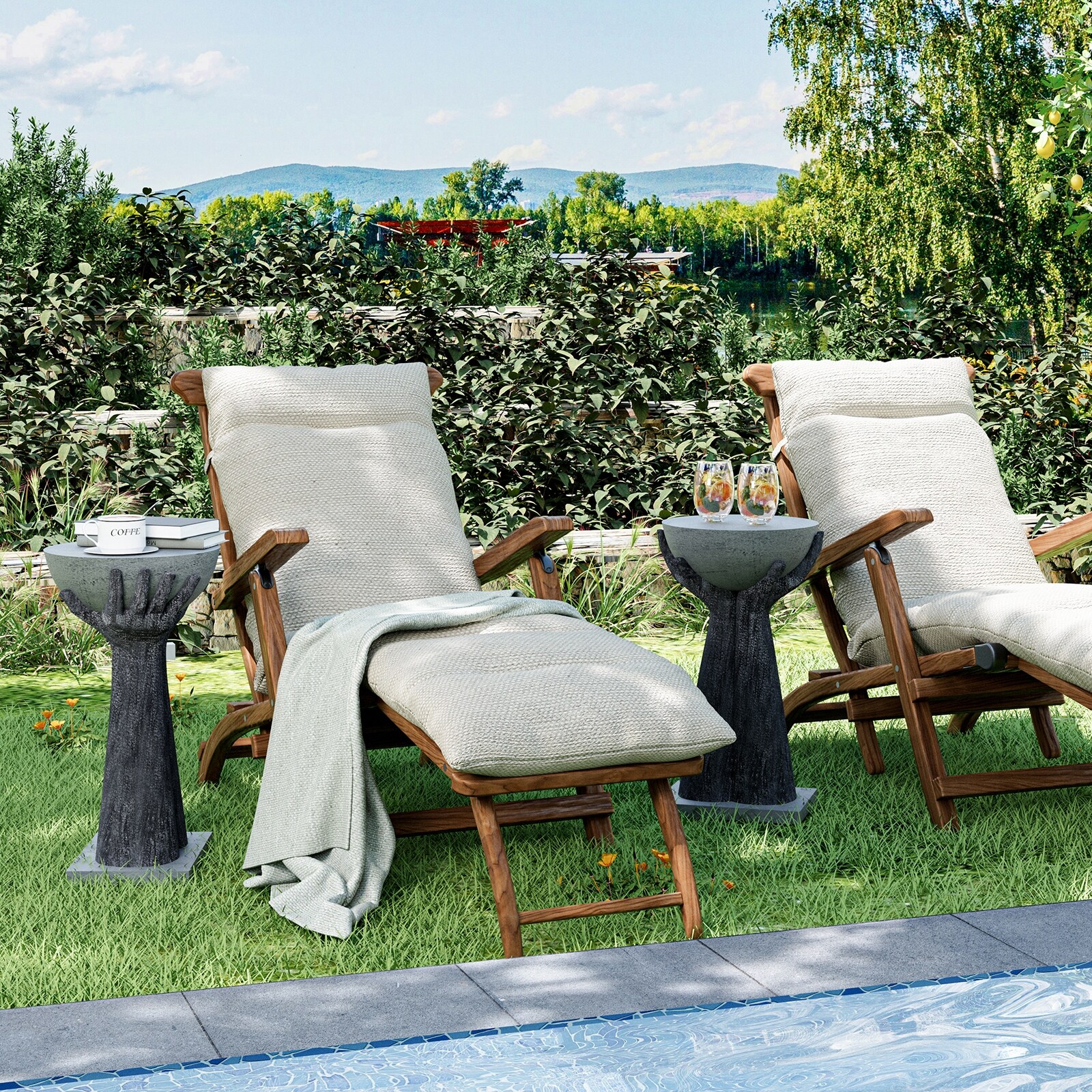 COSIEST 2-Piece Round 14' Outdoor Side Table - On Sale - Overstock
