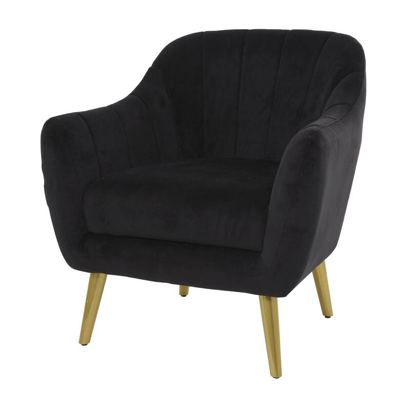 Polyester Living Room Accent Chair - Black, Blue, or Yellow - Roche River Decor - Black