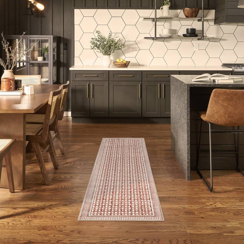 Nourison Nordic Indoor only Geometric Area Rug - 2' x 6' - Brick/Ivory - Runner