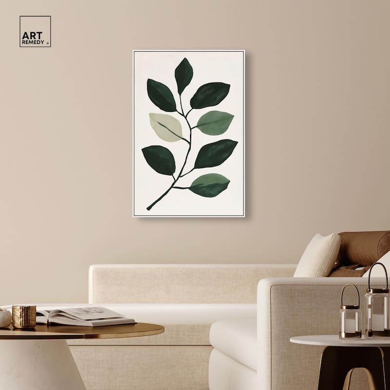 Green and Grey Branch II Canvas by Art Remedy