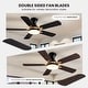 preview thumbnail 6 of 19, Industrial Smart LED Flush Mount Ceiling Fan with Dual Blade Finishes