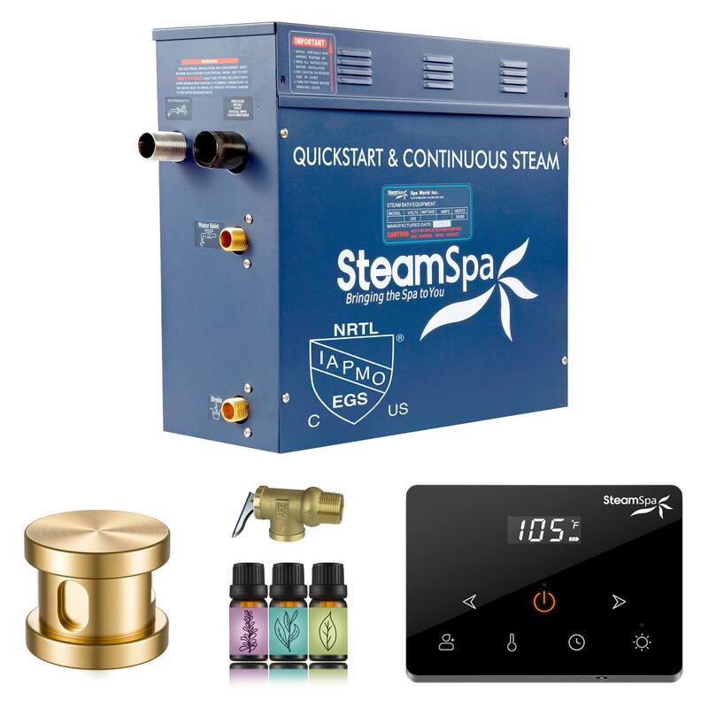 Oasis Series 4500-Watts Steam Generator with Continuous Steam Plus Fully Wireless Handheld Control - Gold