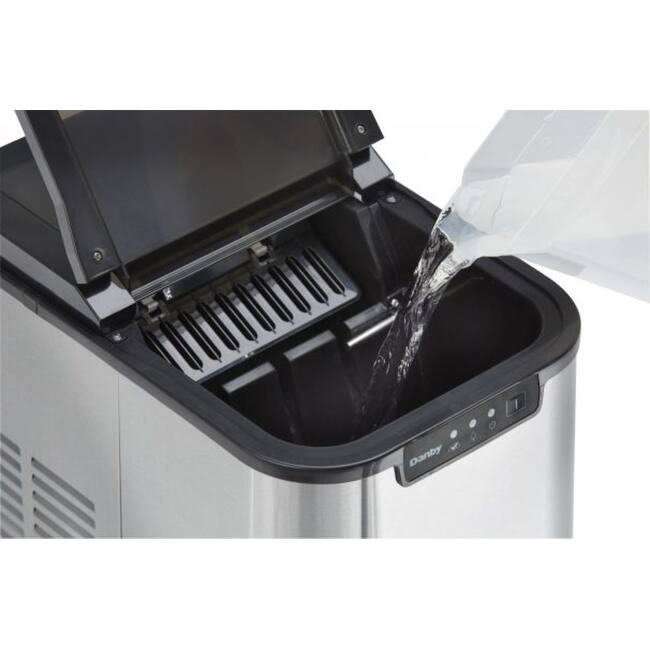 Danby 10 Inch Wide 2 Pound Capacity Portable Ice Maker with 25 Lb.