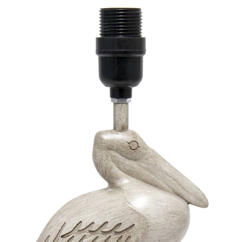 17.25 in. Beige Finish Table Lamp with White Shade, Desk Lamp for Writing and Computer Desks