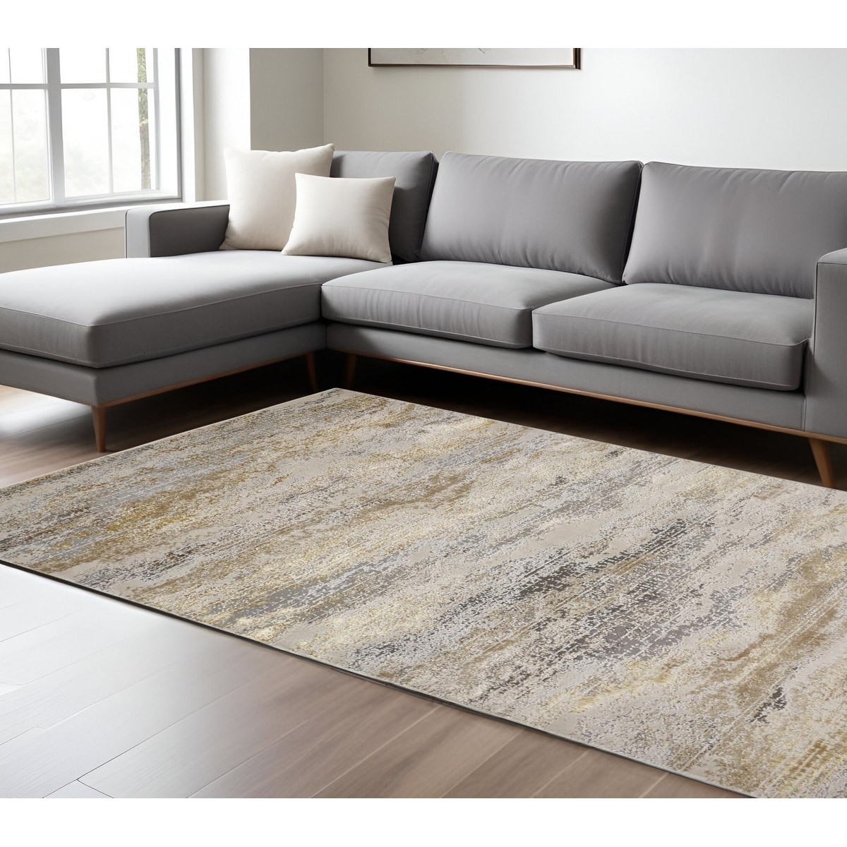 Zikaq Abstract Modern Non Skid Woven Area Rug By HomeRoots - 8' x 10'