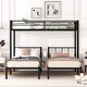 preview thumbnail 2 of 12, Twin XL Over Twin & Twin Metal Triple Bunk Bed with Guardrails, Ladder, Convertible to 3 Beds