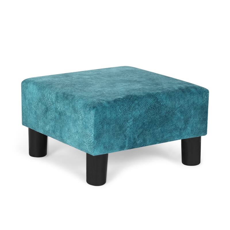 Adeco Footstool Ottoman PU Leather Footrest Modern Square Stool