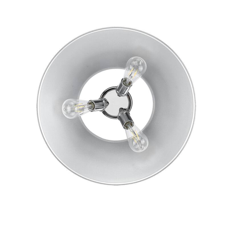 Orwell 3-Light Flush Mount in Chrome with Pewter - Silver