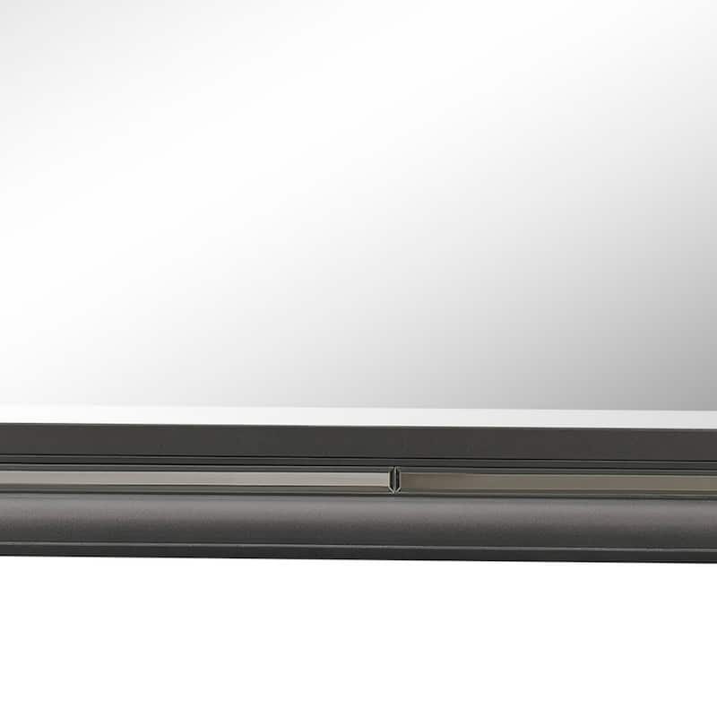 Wall Mirror with Mirror Accent and Beveled Edges, Gray